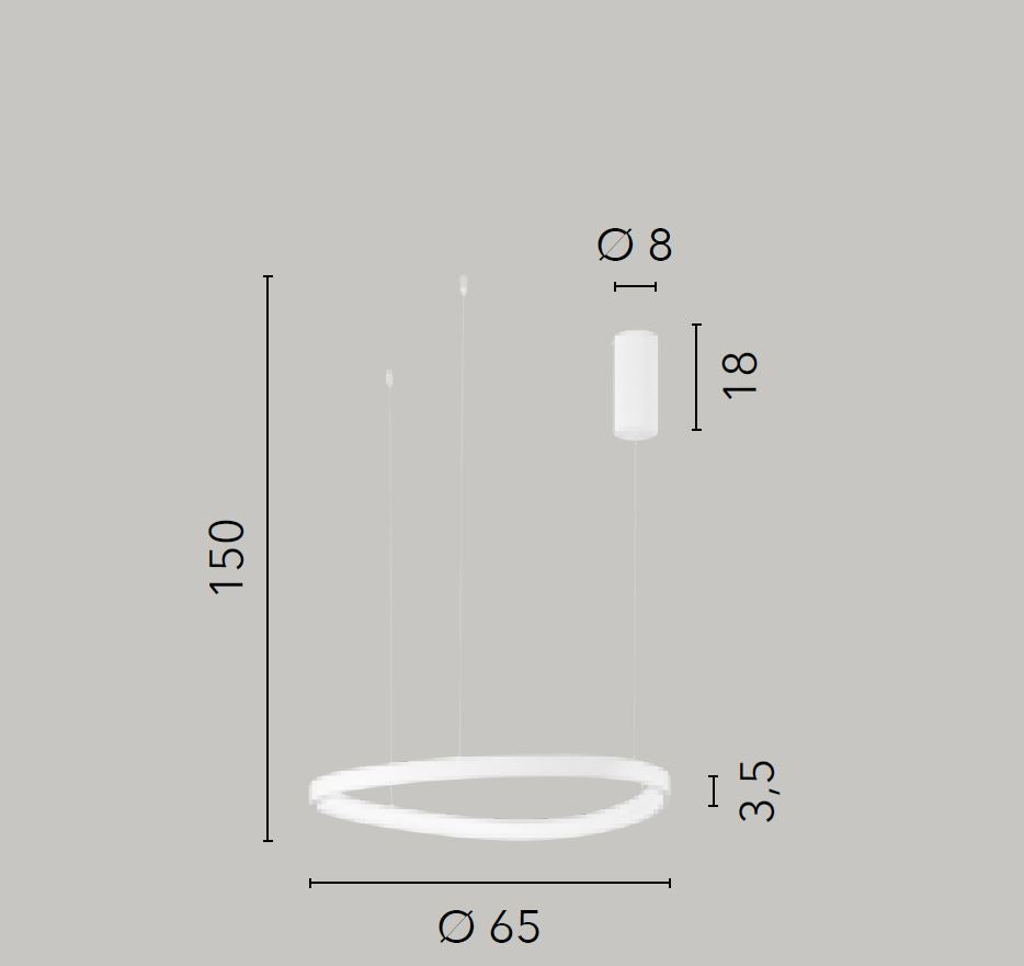 Sospensione LED ovale in alluminio bianco-nero diffusore in acrilico D. 65cm 58W CCT 8360LM KLAPTON-S65 Sospensione LED ovale in alluminio bianco-nero diffusore in acrilico D. 65cm 58W CCT 8360LM KLAPTON-S65